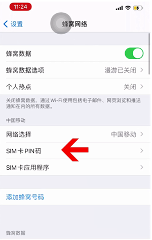 格尔木苹果14维修网分享如何给iPhone14的SIM卡设置密码 